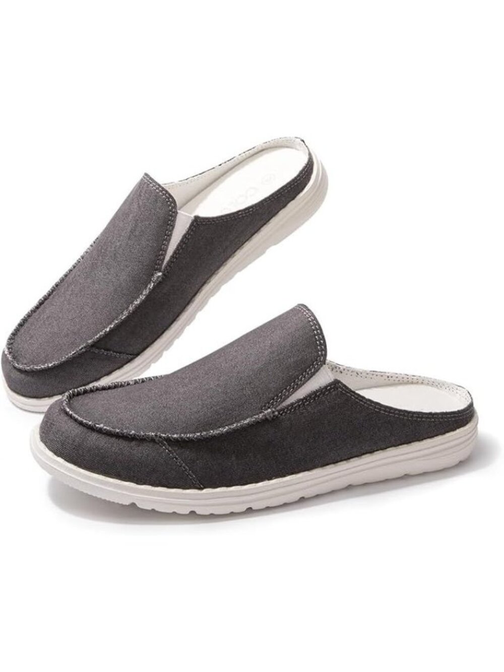 Colgo Size 9 Mules Womens Slip On Shoes Comfortable Gray Casual Canvas